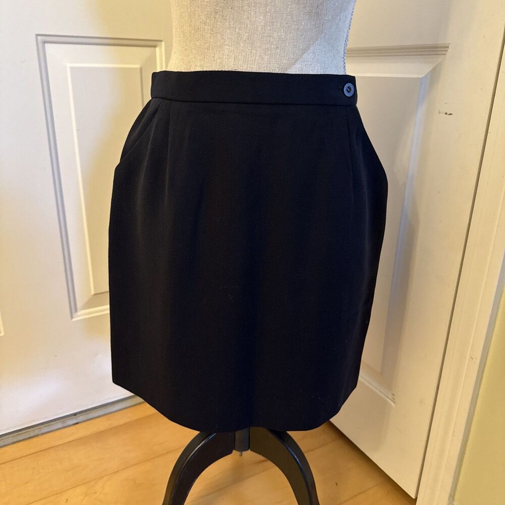 WOOL SKIRT Vintage Jones New York Navy Blue Straight Skirt Size 6P